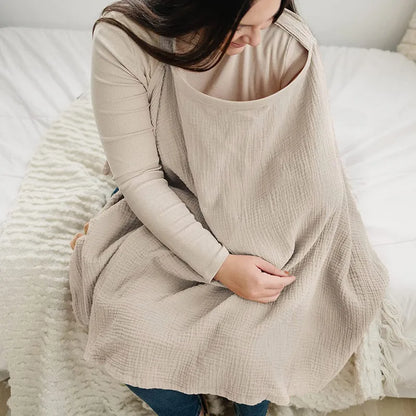 Infant feeding cover, breathable cotton, ensures privacy and comfort for mom and baby