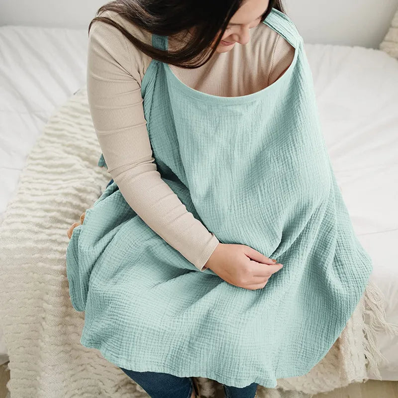 Parenting essential: Adjustable nursing cover apron in breathable cotton for discreet breastfeeding