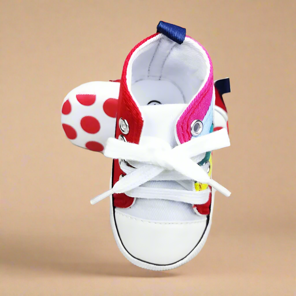Soft sole walking shoes for babies, promoting natural foot flexibility