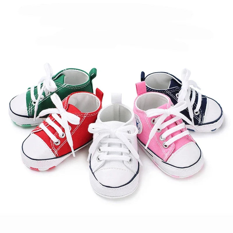 Baby walking shoes, unisex design, blue & white, flexible & comfortable