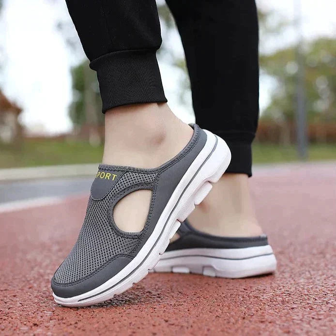 Travel-ready slip-on comfort shoes, unisex design. Breathable and lightweight for long wear.