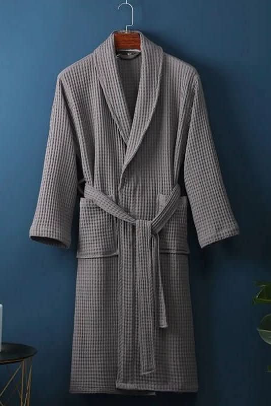 Cozy all-season breathable waffle bathrobe, ideal for ultimate comfort and relaxing moments.