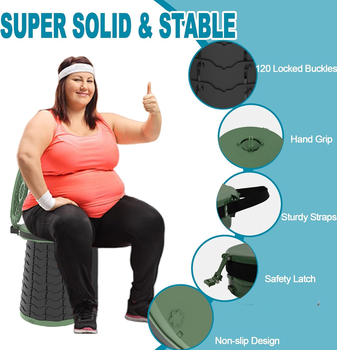 Durable CampMate portable toilet, adjustable height, perfect for remote camping sites.