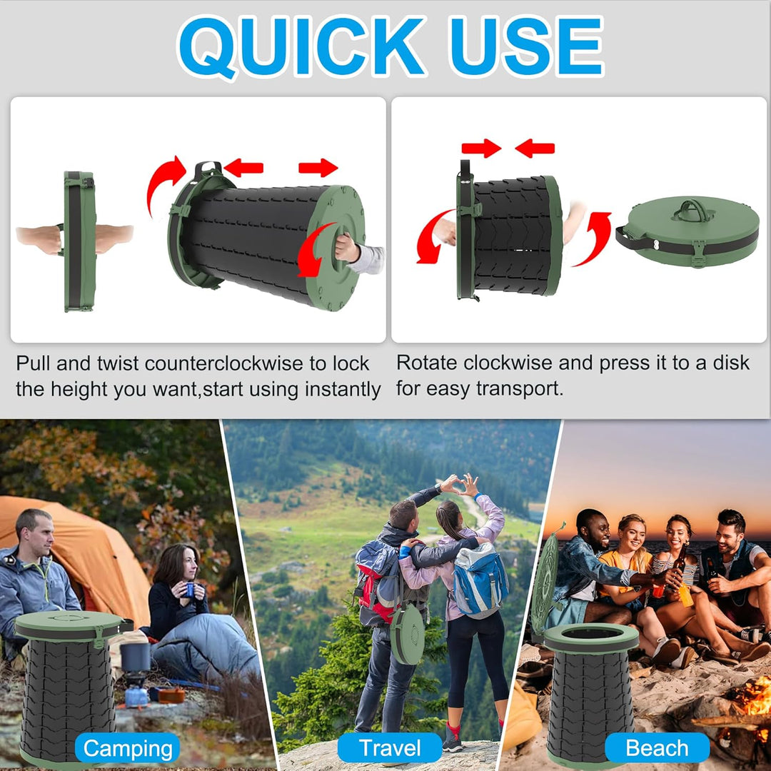 Hiking essential: Compact portable toilet, adjustable height for nature calls.