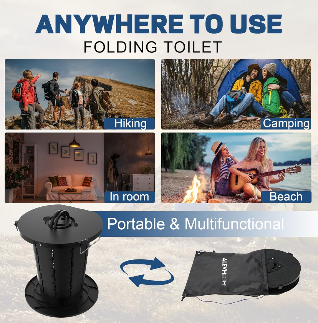 Outdoor gear: CampMate portable toilet with adjustable height for comfortable camping.