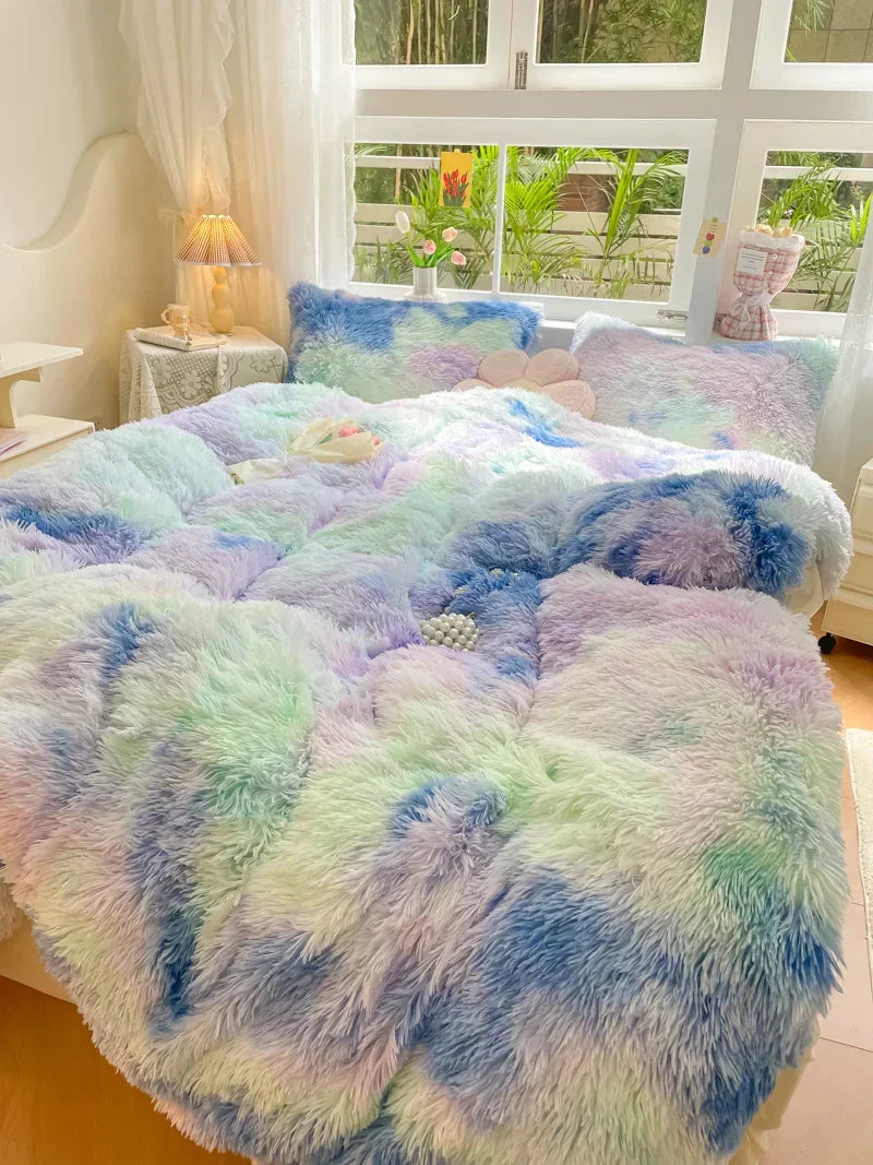 Premium candy-colored home textile duvet cover, soft, plush, and cozy for modern bedding.