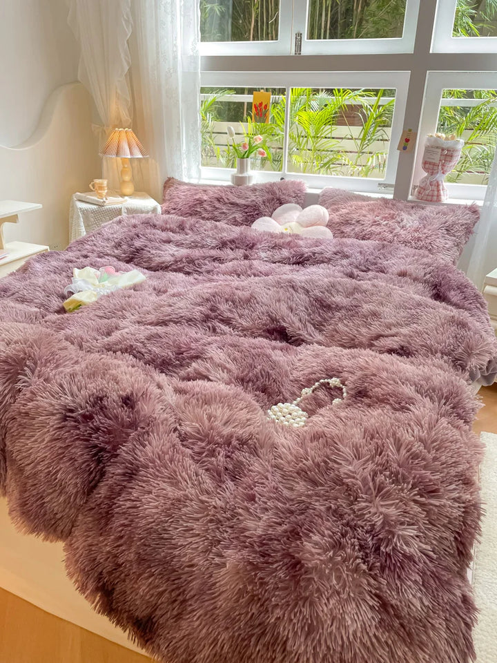 Assorted candy-colored soft duvet cover, a cozy and warm bedding home textile.