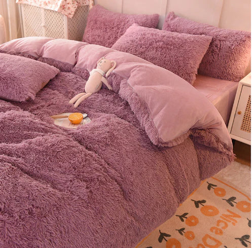 Unisex candy-colored duvet cover, a soft and plush home textile for any bedroom decor.