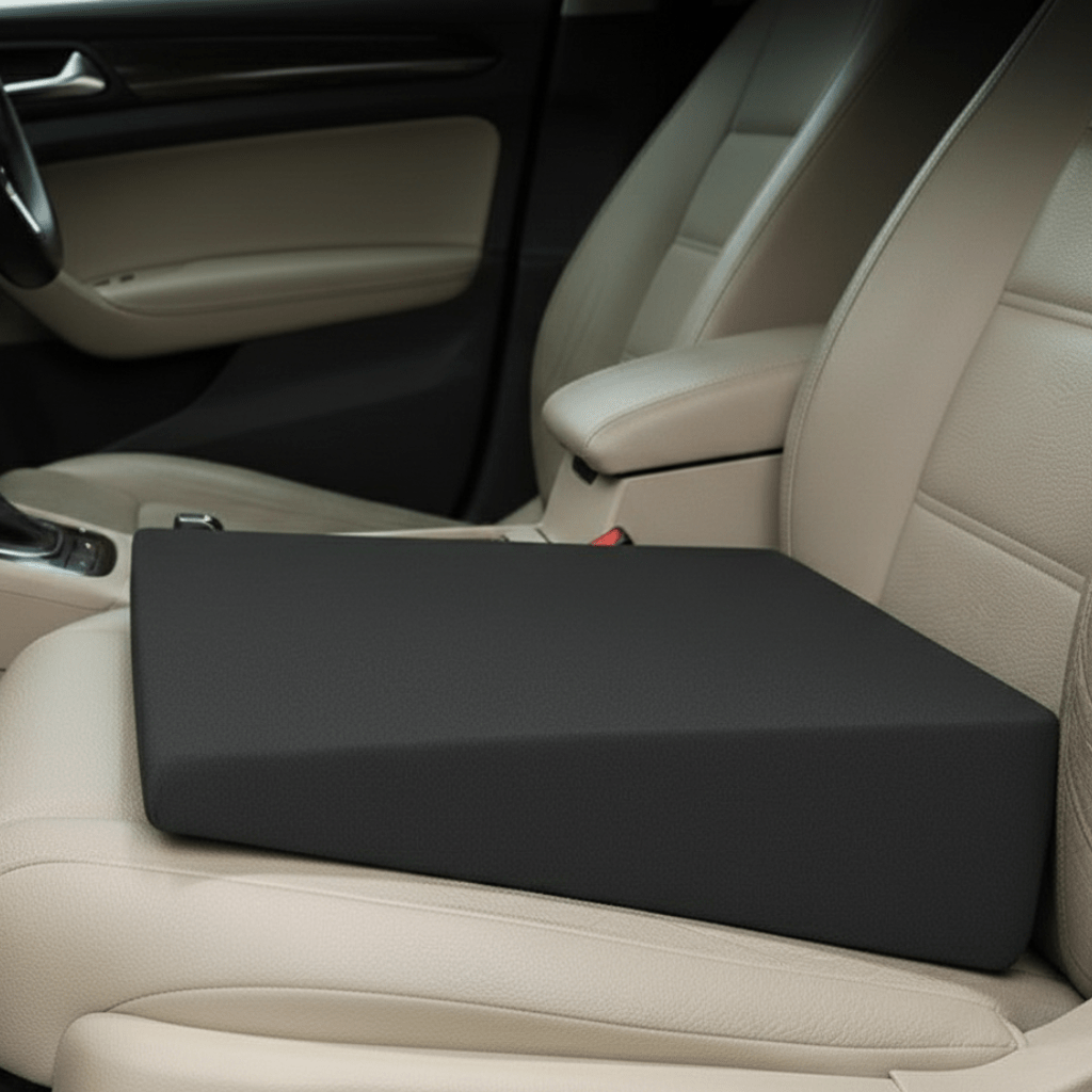 Unisex car seat booster cushion for height & comfort, memory foam for improved driving position.