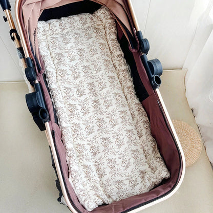 Set of cartoon baby stroller seat cushions in different patterns, soft cotton pads