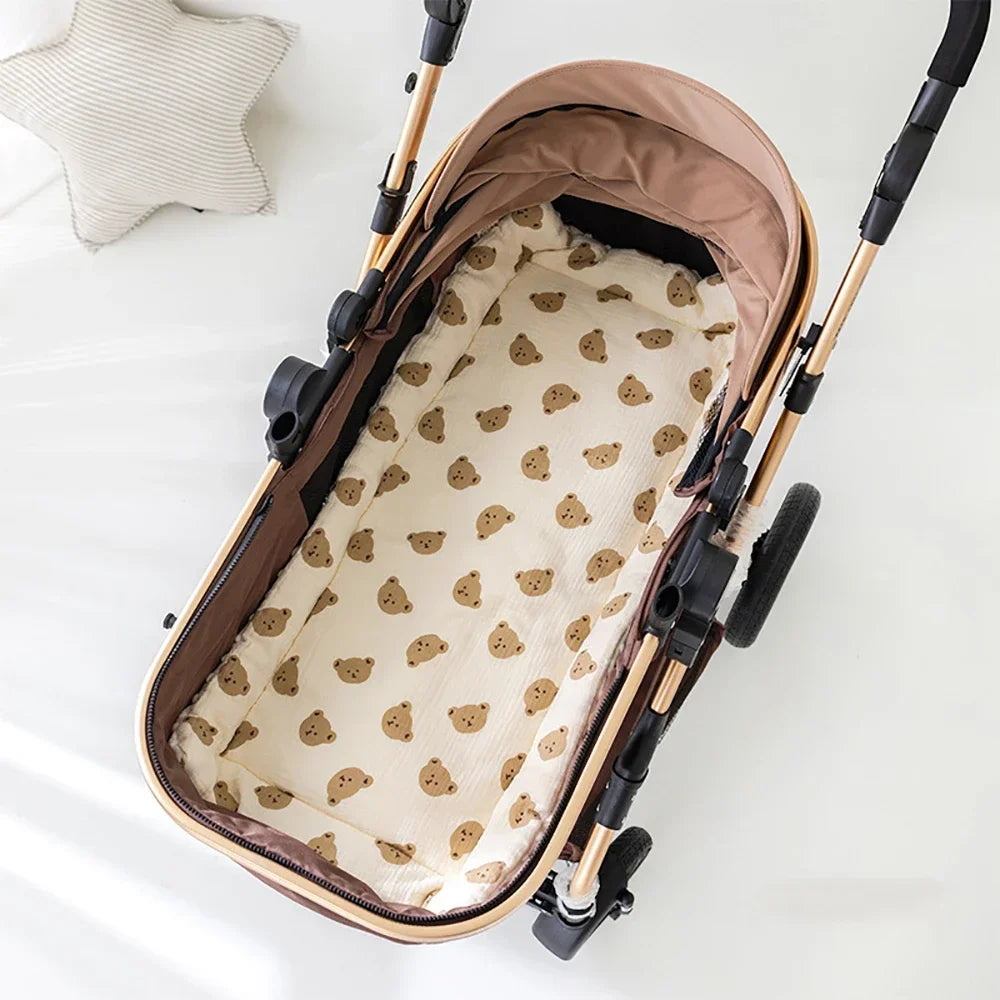 Comfortable infant stroller pad, unisex cartoon cotton cushion for baby accessories