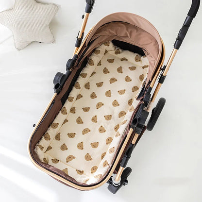 Comfortable infant stroller pad, unisex cartoon cotton cushion for baby accessories