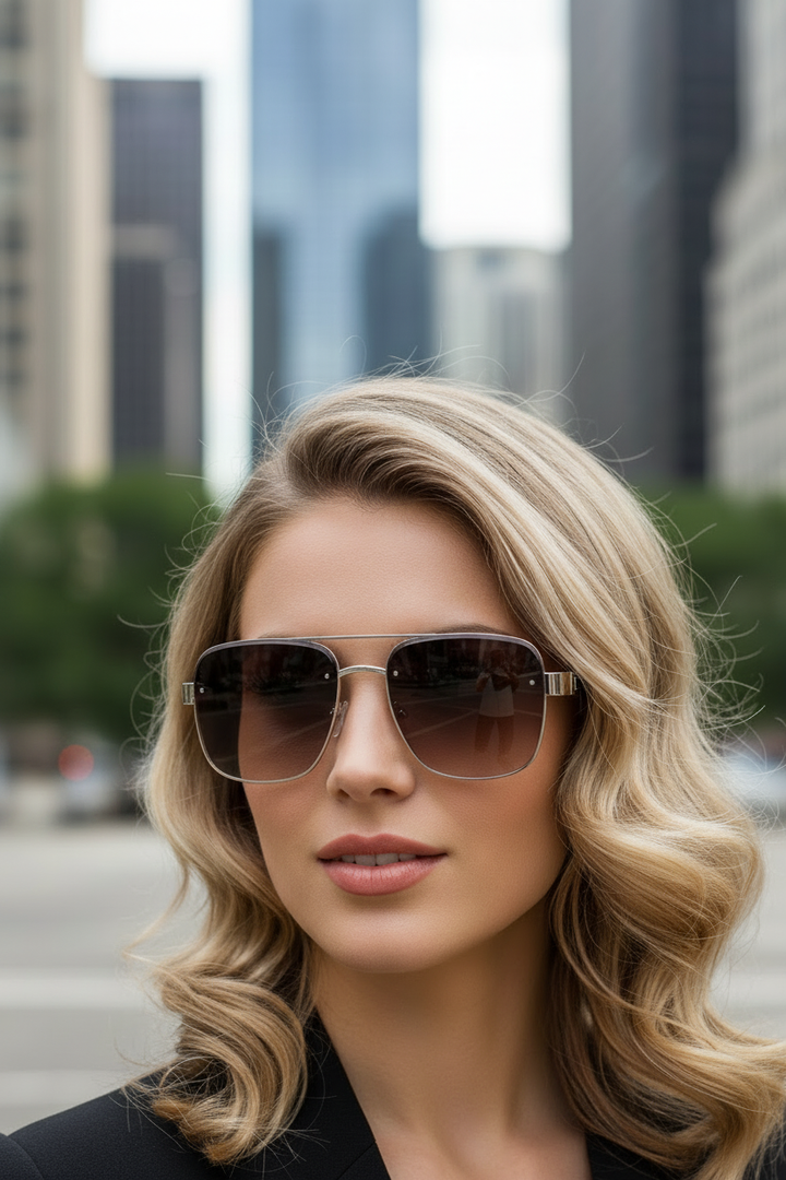 Metal frame aviator sunglasses for men & women, providing superior UV400 sun protection & timeless style.