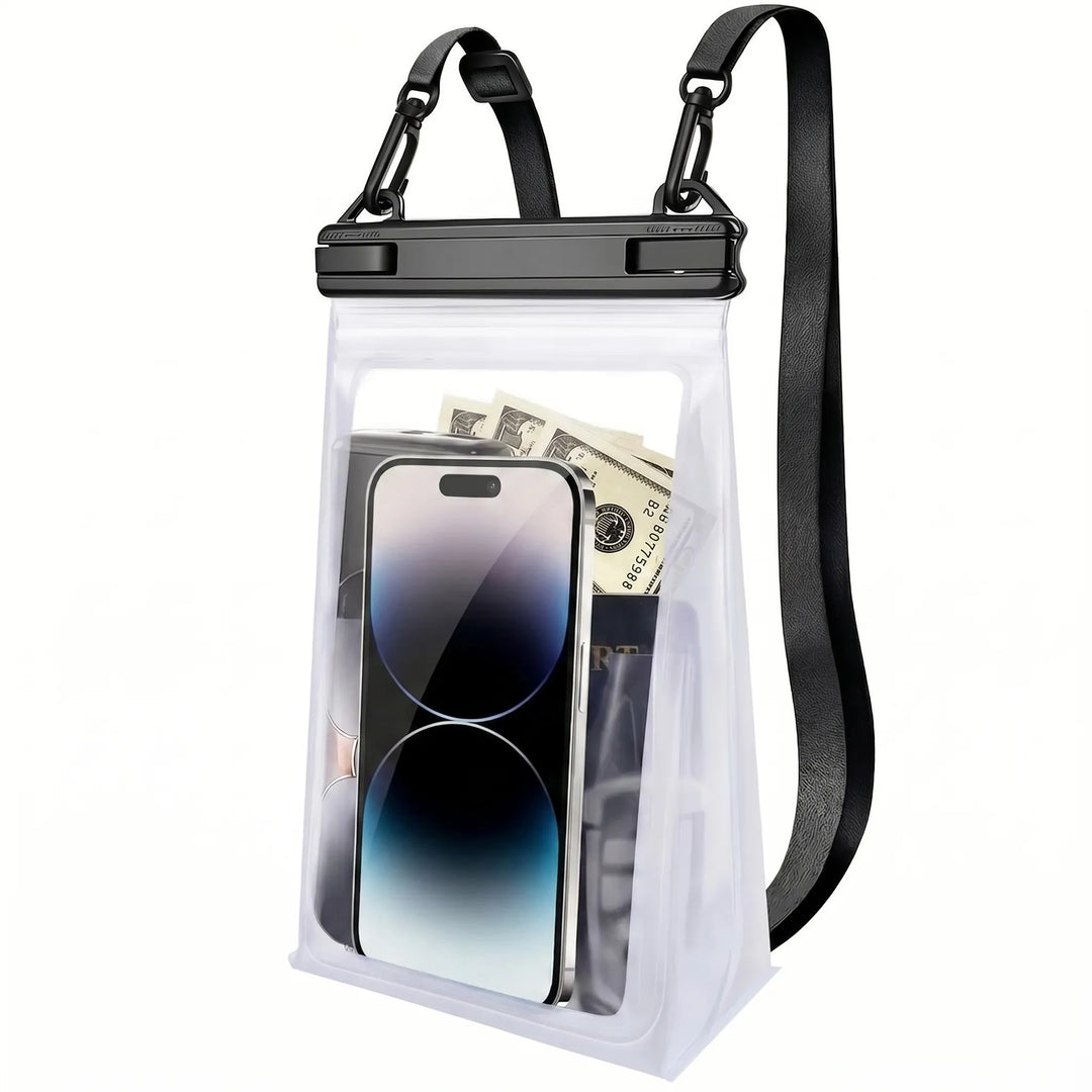 Secure waterproof phone pouch for all phones, acting as an essential organizer for your valuables during water activities.