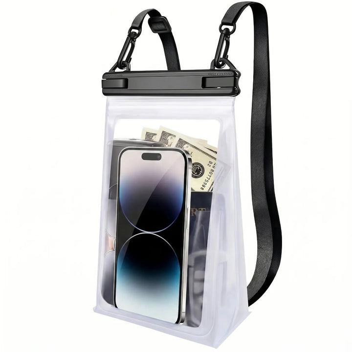 Secure waterproof phone pouch for all phones, acting as an essential organizer for your valuables during water activities.