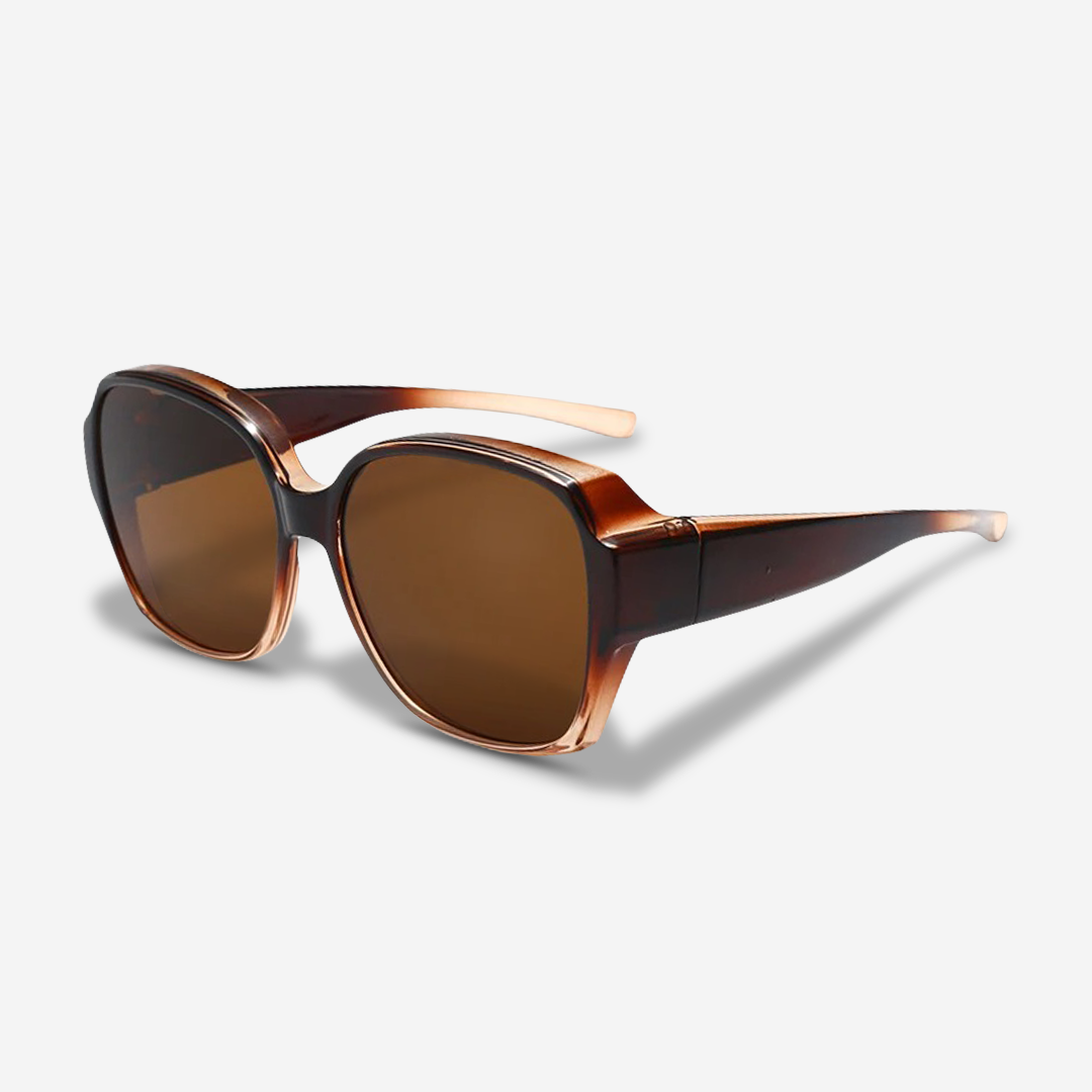 Easy-to-attach unisex clip-on sunglasses for prescription glasses, providing polarized UV400 eye protection.