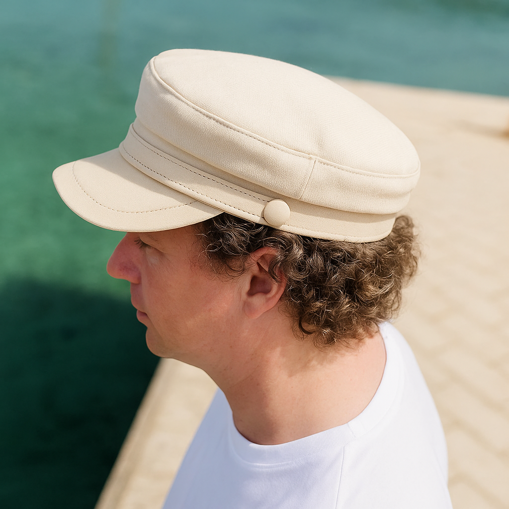 Stylish vintage European Fisherman Cap, a chic coastal headwear accessory for unisex effortless fashion.