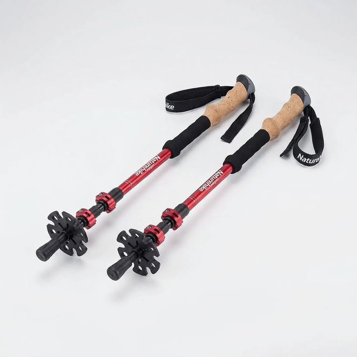 Ergonomic collapsible hiking poles, a complete set for enhanced stability on diverse trekking and walking trails.