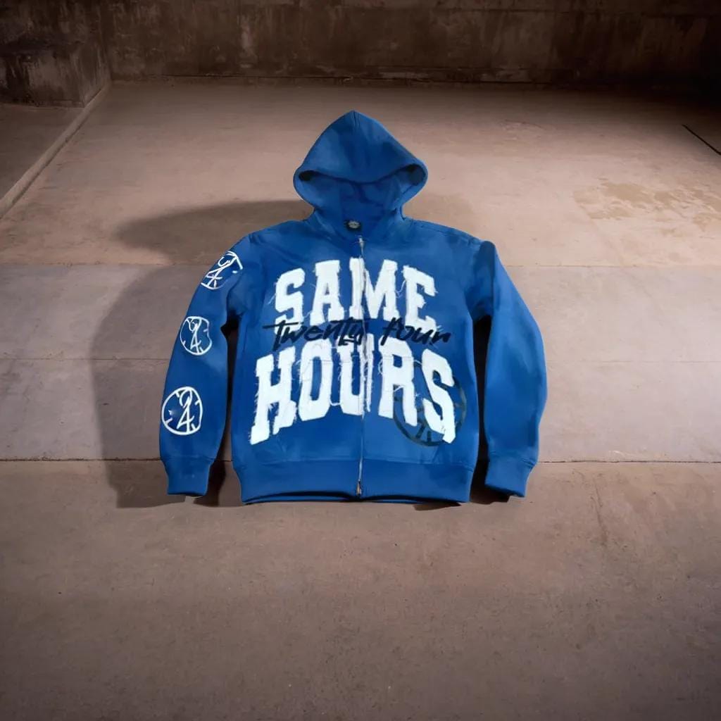 Stylish unisex zip up hoodie, a colored jacket for trendy streetwear and cozy comfort.