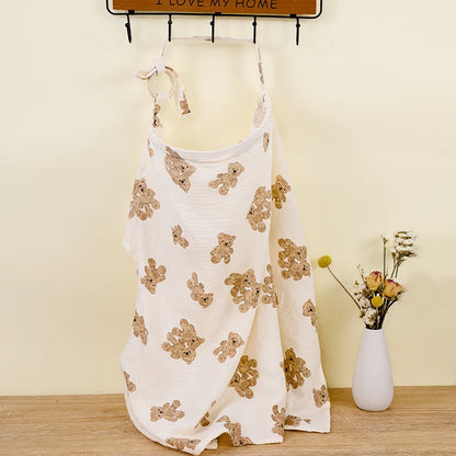 Versatile maternity cotton cover, perfect for discreet feeding and as a baby's stroller blanket