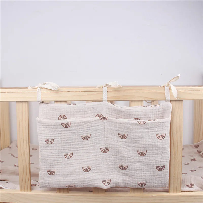 Newborn essentials crib organizer, sturdy cotton construction