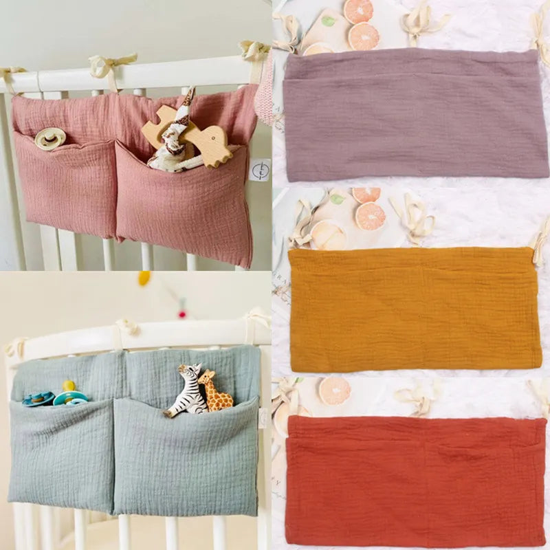 Multifunctional hanging storage for crib, perfect for diapers & wipes