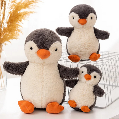 Unisex Cozy Penguin Plush Toy soft cuddle comfort for kids bedtime stress relief, front view