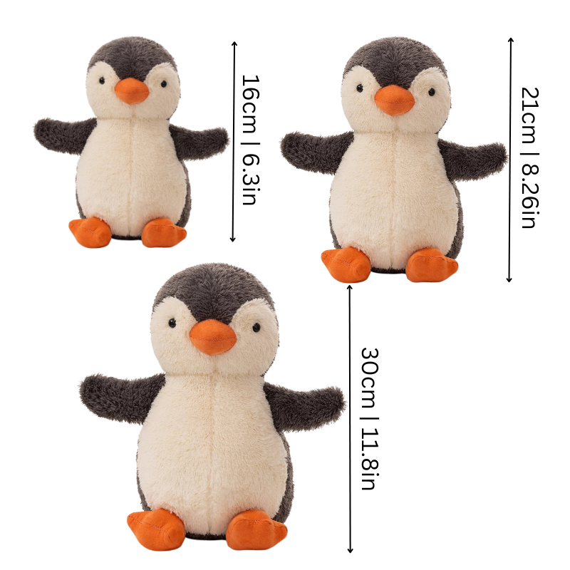 Cozy Penguin Plush Toy black and white with an orange beak, perfect cuddle toy for kids