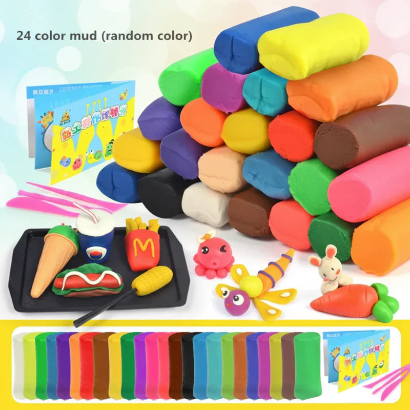 Assorted colors of soft, pliable clay for creative play, modeling, and stress relief crafts