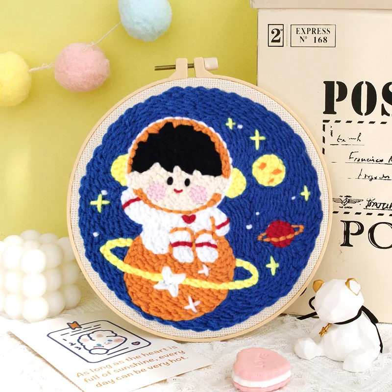 Unisex punch needle embroidery kit, great for DIY home decor and personal creative expression