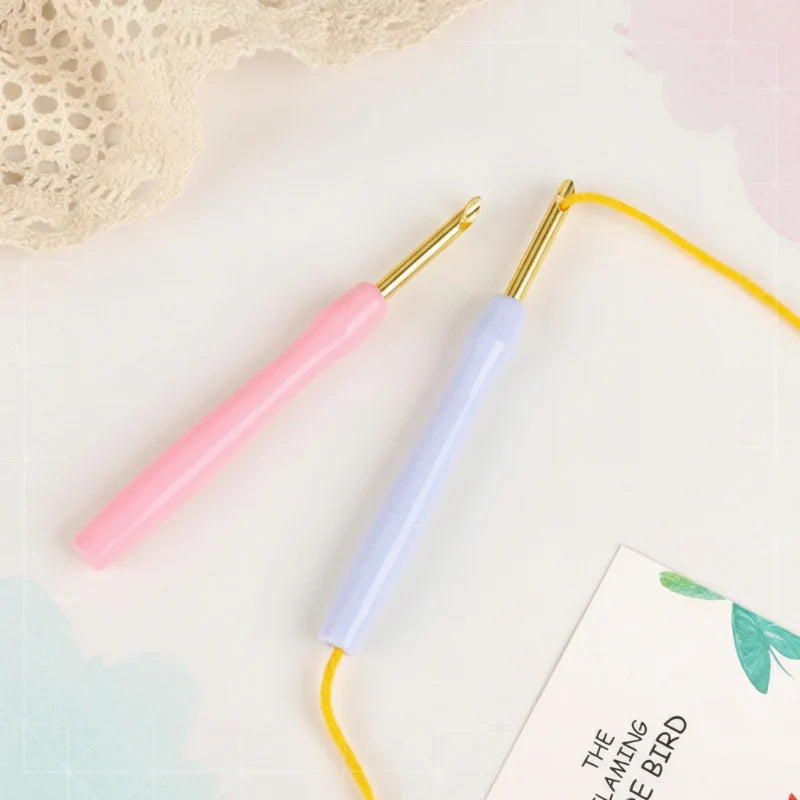 Creative punch needle craft kit with an example of a finished art piece, ideal for home decor
