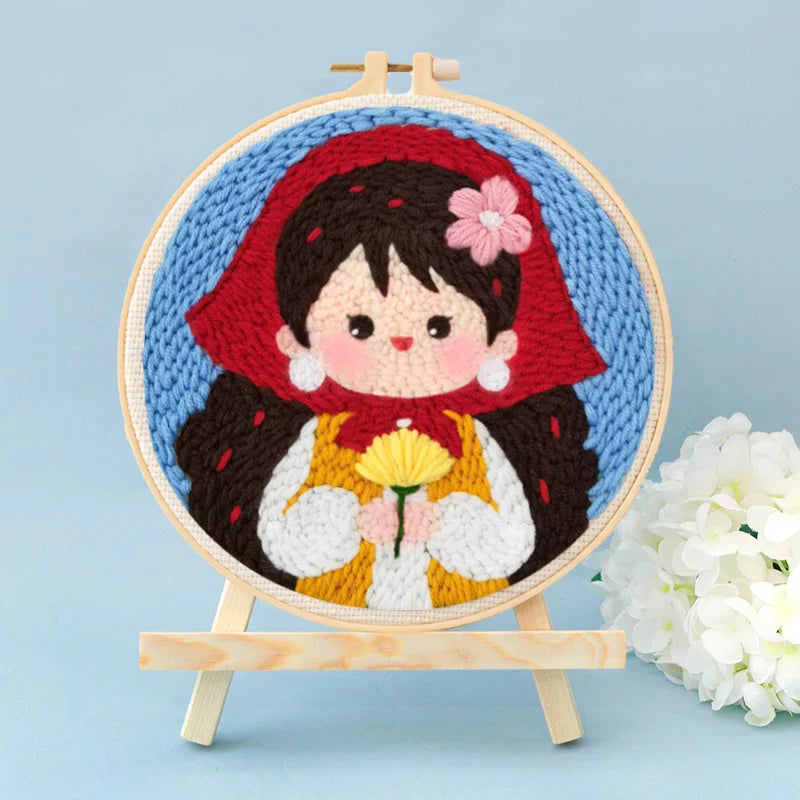 DIY home decor punch needle art set for adults, promoting stress relief and creative expression