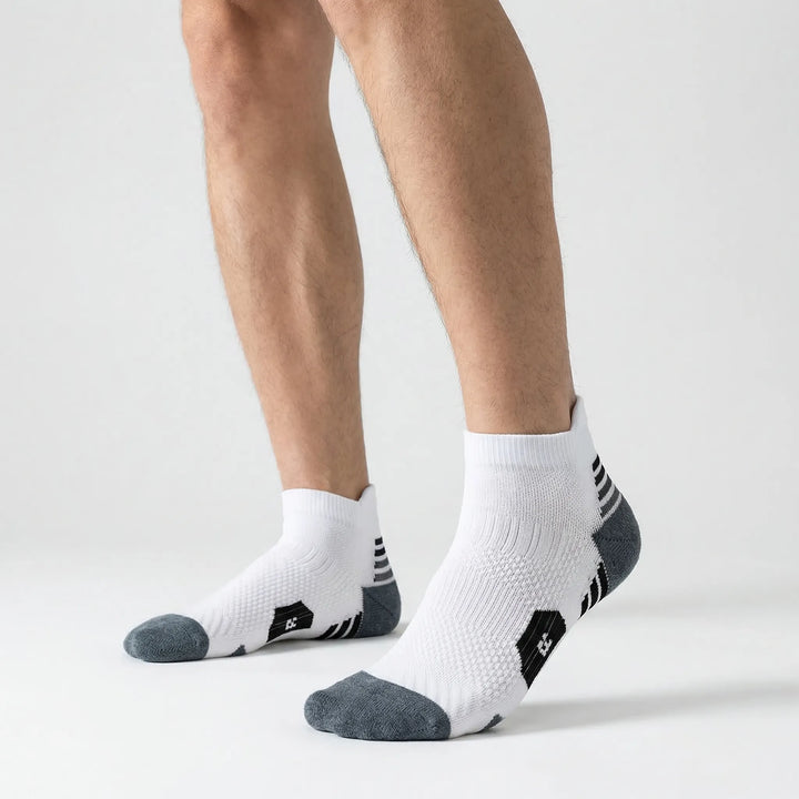 Unisex athletic cushioned ankle socks for all sports. Non-slip & moisture-wicking for comfortable running & training.