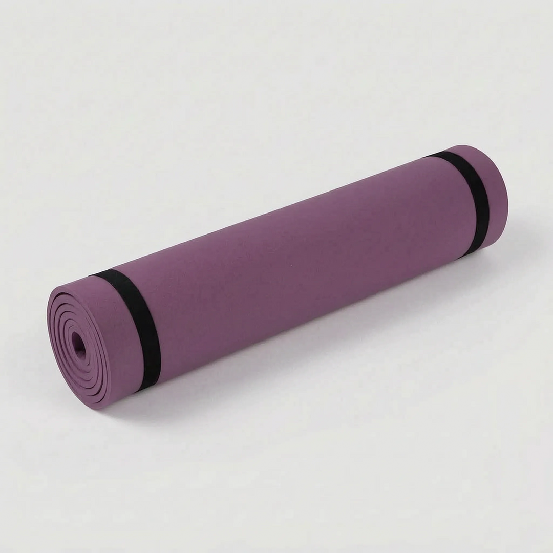 Premium cushioned exercise mat designed for maximum comfort during yoga, pilates, and floor exercises.