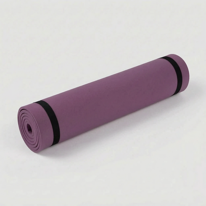 Premium cushioned exercise mat designed for maximum comfort during yoga, pilates, and floor exercises.