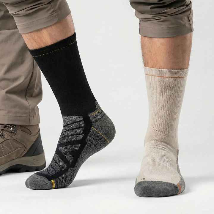 Merino wool moisture-wicking breathable mid-calf socks. Unisex comfort for active performance & athletic gear.