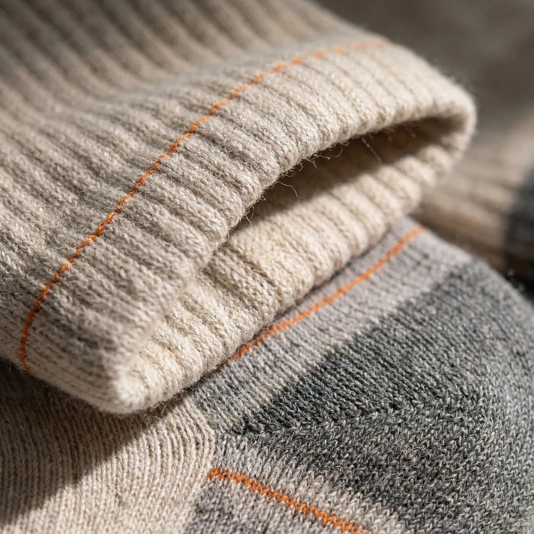 Cushioned mid-calf hiking socks, unisex. Performance, moisture-wicking, breathable for trail comfort.