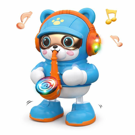 Unisex dancing saxophone bear toy, playing music, perfect interactive toddler gift for fun indoor play
