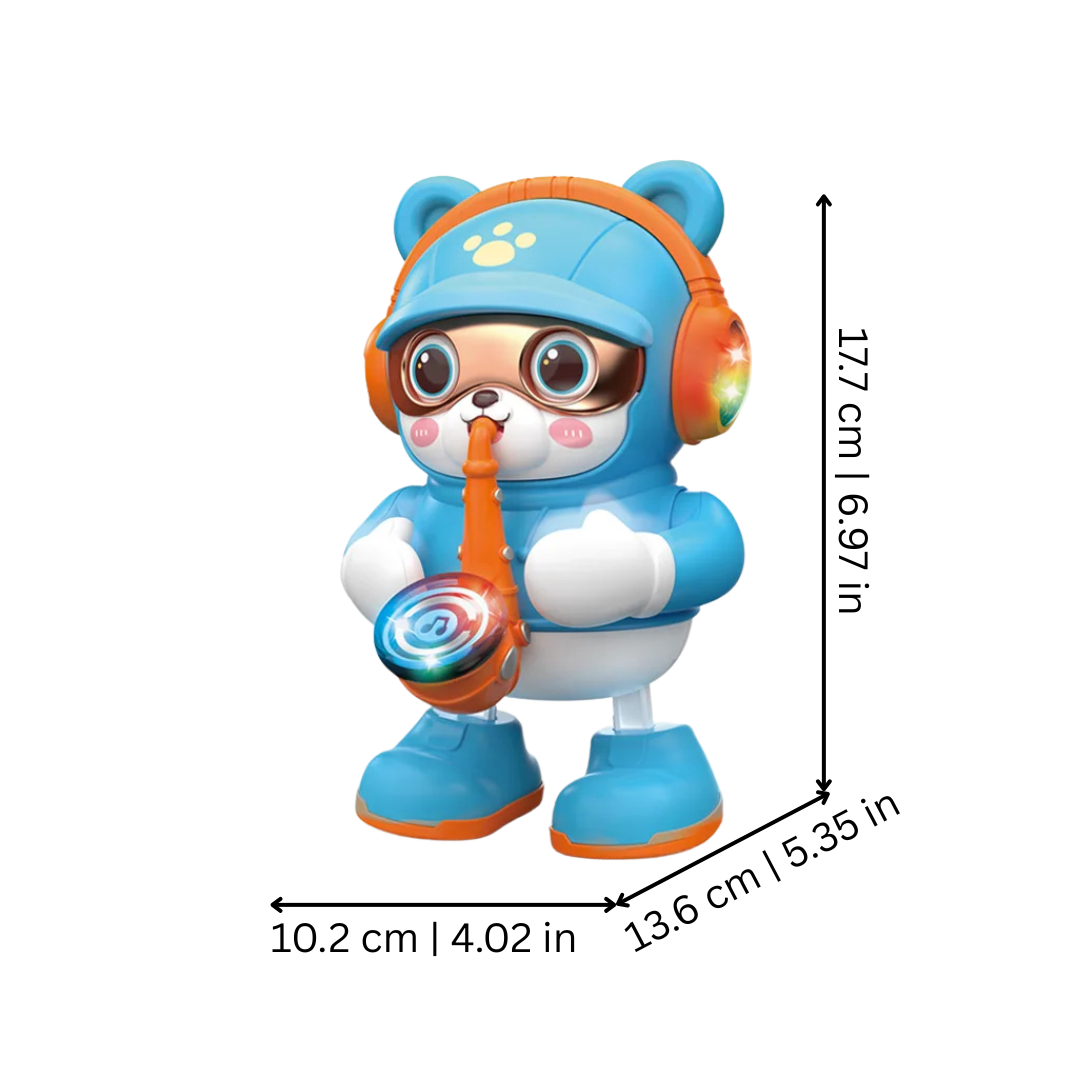Dancing saxophone bear children's toy, battery-operated, entertaining sensory musical toy for kids