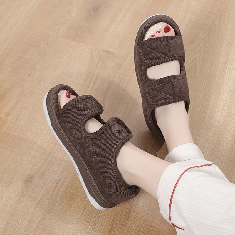 Adjustable extra wide diabetic sandals for men & women, easy on/off for swollen feet.