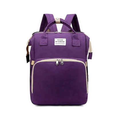 Unisex diaper bag backpack featuring a convenient changing station, essential for on-the-go parents.