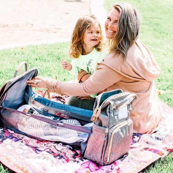Expandable diaper bag backpack, perfect for moms and dads with insulated pockets