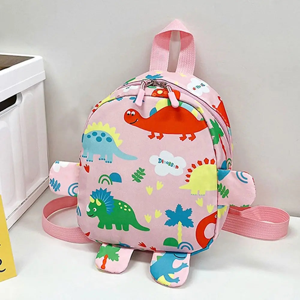 Collection of colorful dinosaur toddler backpacks, kids school bags perfect for boys and girls, lightweight