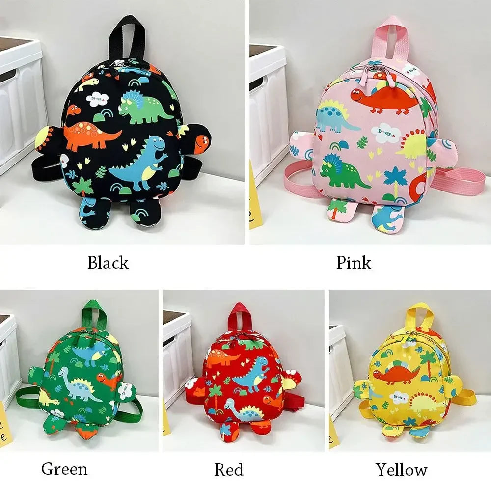 Green dinosaur print toddler backpack, a fun kids school bag for preschool and kindergarten, lightweight design