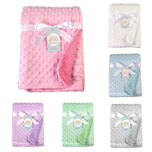 Unisex double layer cotton baby blanket, soft and breathable, perfect for newborn swaddling and comfort.