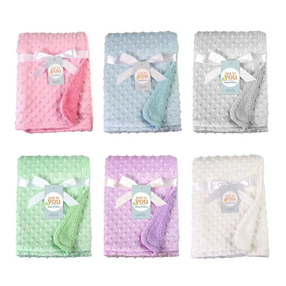Unisex double layer cotton baby blanket, soft, breathable, and durable, a must-have nursery essential.