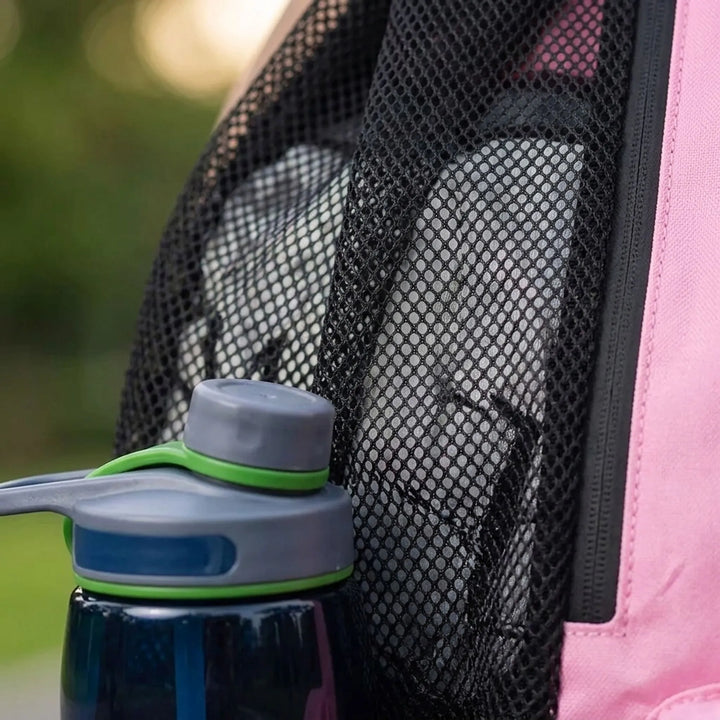 Unisex wet/dry gym bag. Black drawstring sports backpack for fitness gear, shoes, & activewear.