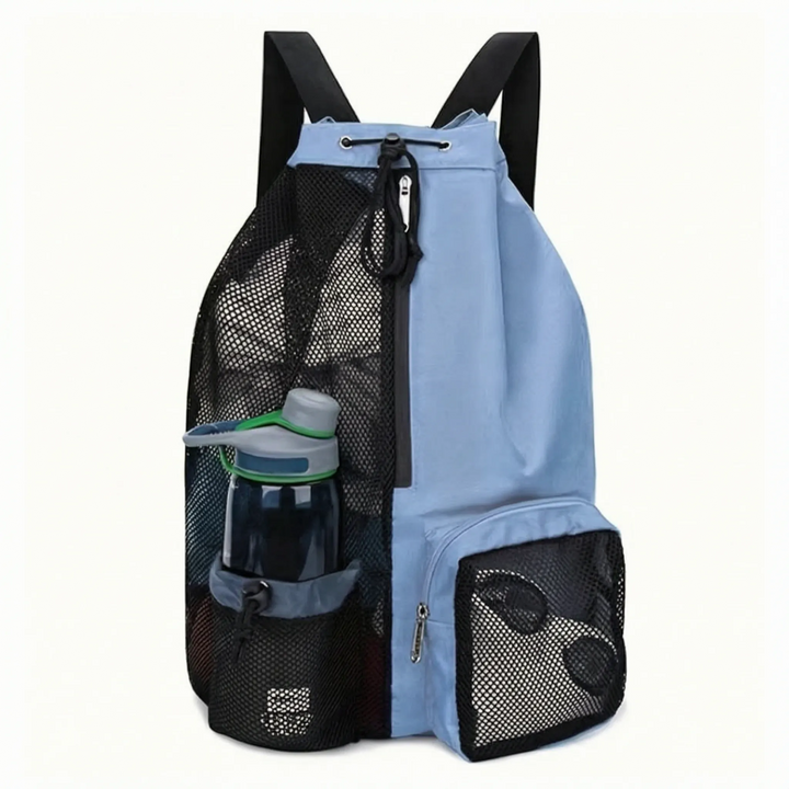 Sleek unisex drawstring backpack. Features wet/dry separation, ideal for sports, gym, and daily essentials.