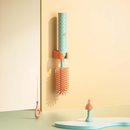 Portable electric bottle brush set for baby hygiene, essential nursery feeding accessory