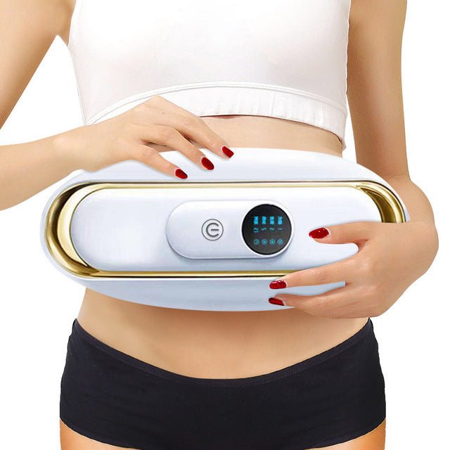 Unisex electric waist massager for belly fat burning, body toning, and muscle stimulation. USB rechargeable slimming belt.